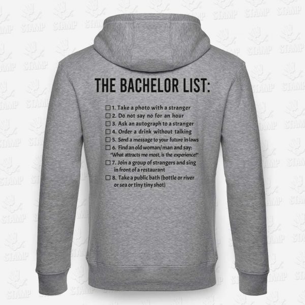 Hoodie The Bachelor List – STAMP – Loja Online de T-shirts (costas)