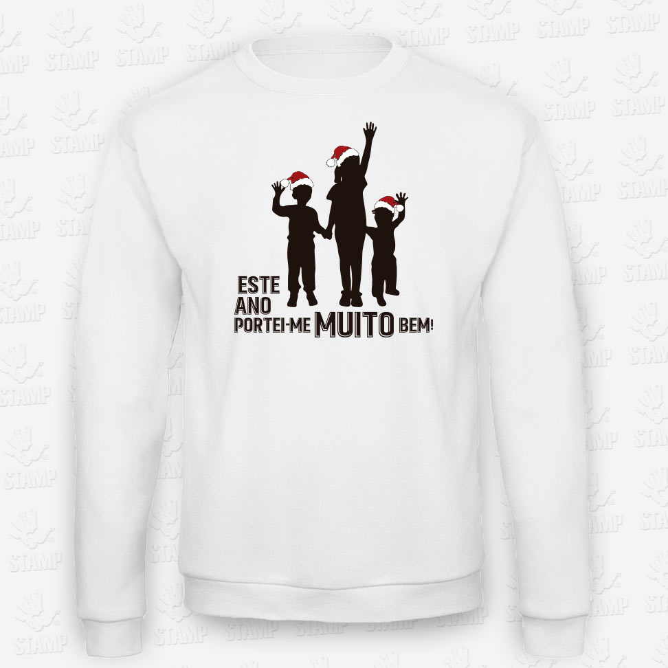 Sweatshirt de Criança Portei-me MUITO bem! – STAMP – Loja Online de T-shirts