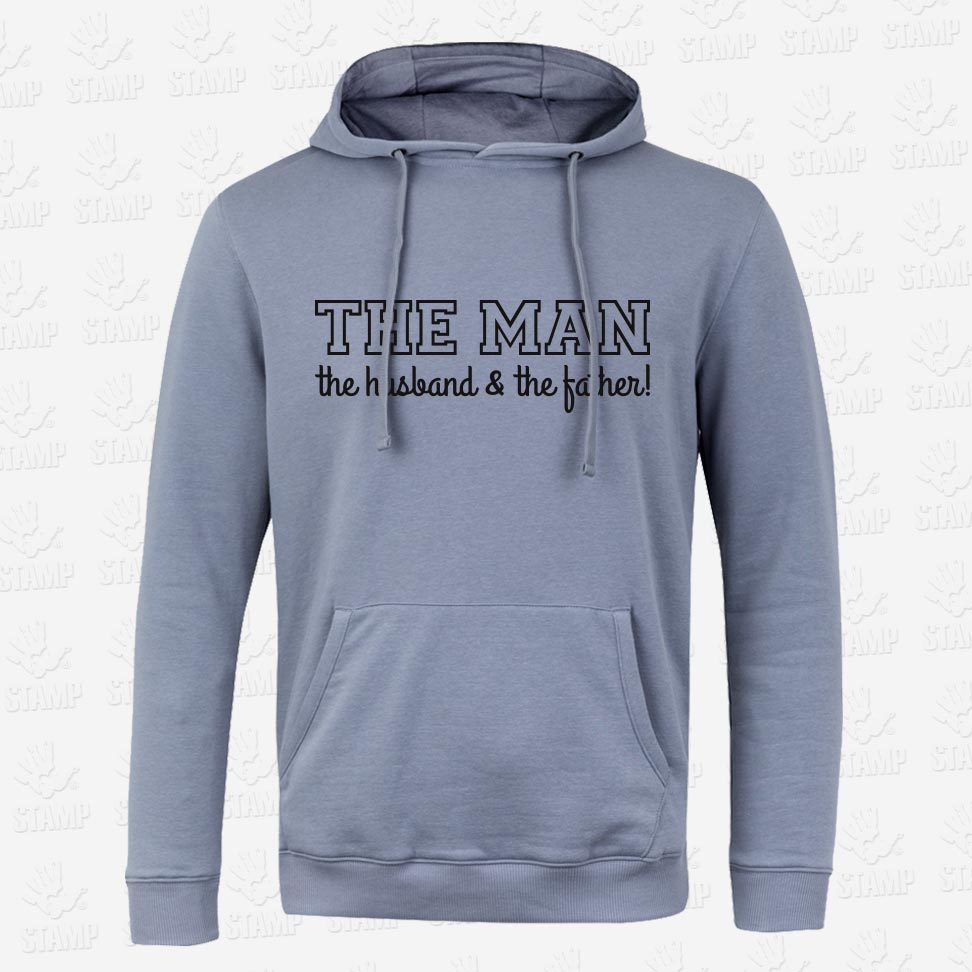 Hoodie THE MAN – the husband & the father – STAMP – Loja Online de T-shirts
