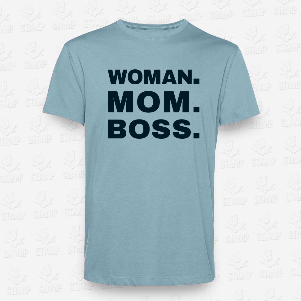 T-shirt WOMAN, MOM, BOSS – STAMP – Loja Online
