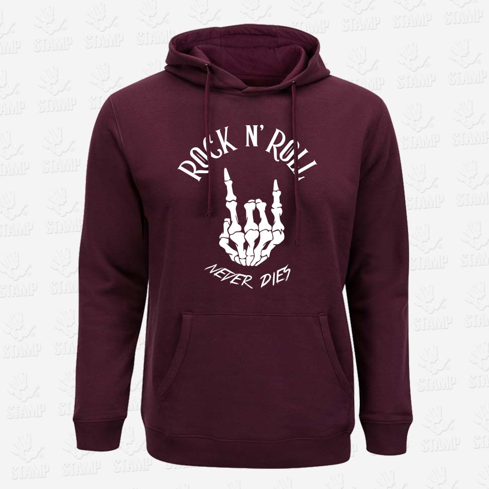 Hoodie Rock n’ Rolll Never Dies – STAMP – Loja Online de T-shirts