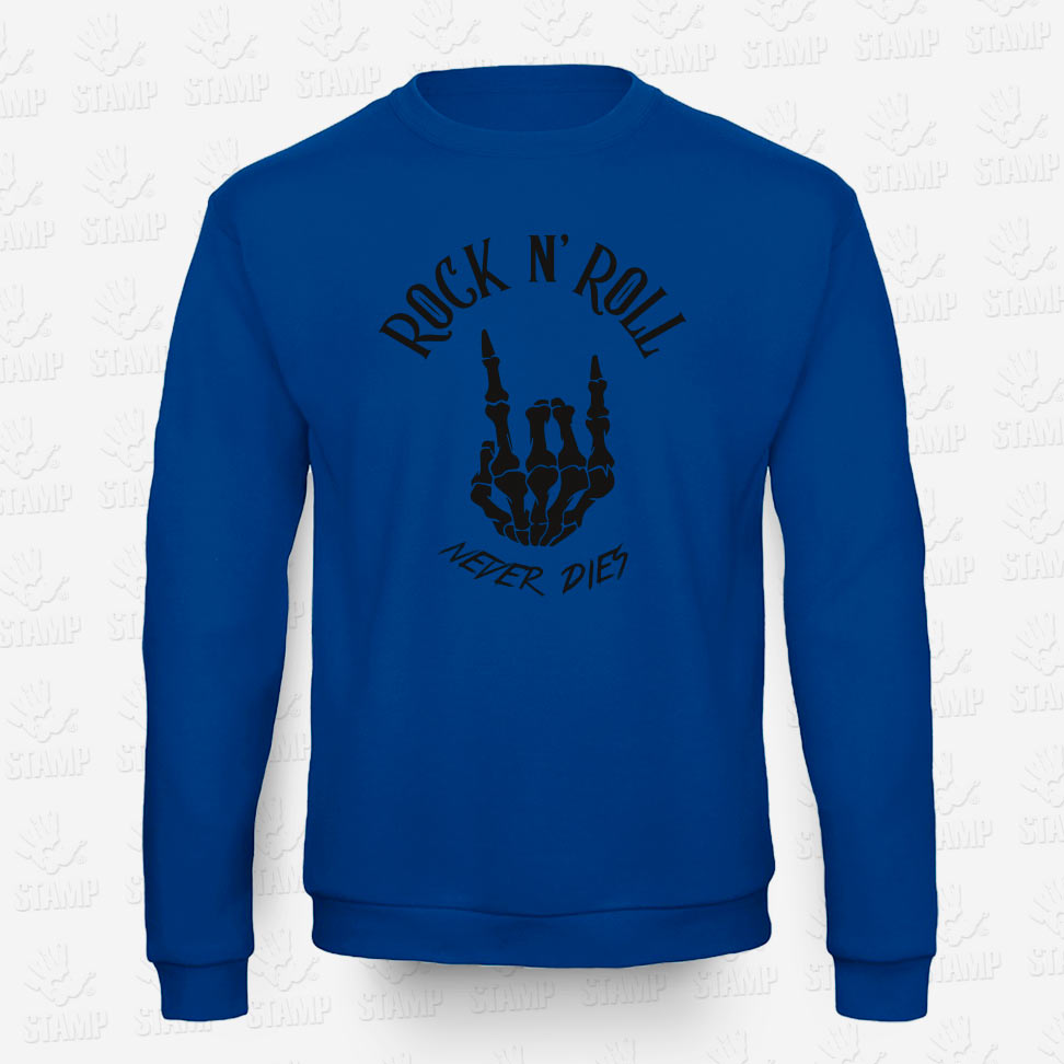 Sweatshirt Rock n’ Rolll Never Dies – STAMP – Loja Online de T-shirts