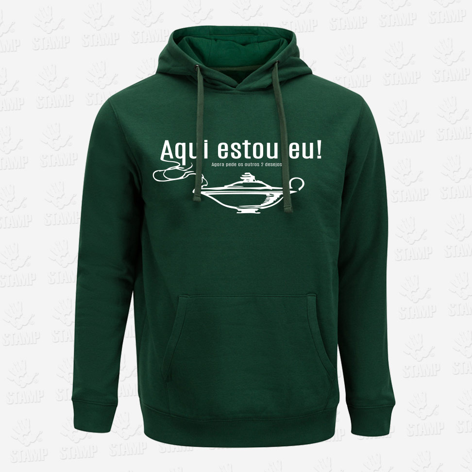 Hoodie Aqui estou eu! – STAMP – Loja Online de T-shirts
