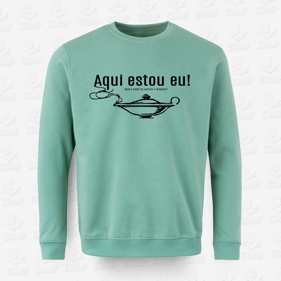 Sweatshirt Aqui estou eu! – STAMP – Loja Online de T-shirts